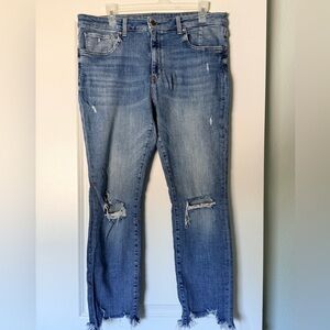 &Denim Distressed Ankle-length Jeans